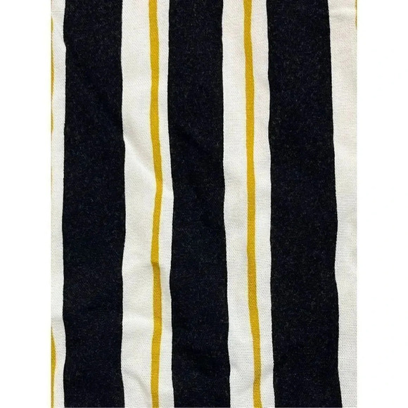NEW Who What Wear Black White Yellow Striped Wide Leg Jumpsuit Sz Small Pockets - Picture 3 of 11